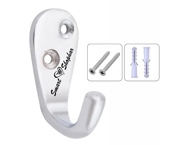 Wall_hook_Single_Jack(J)_Aluminium_Alloys_Silver_Pack_of_12