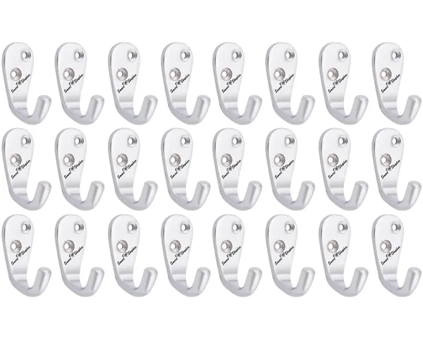 Wall_Hook_Single_Jack(J)_Aluminium_Alloys_Silver_Pack_of_24