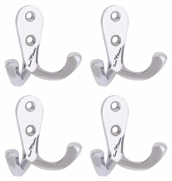 Pack_of_4_Wall_hook_Double_Jack(J)_Aluminium_Alloys_Silver