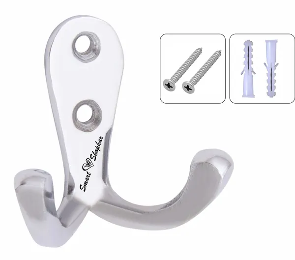Pack_of_4_Wall_hook_Double_Jack(J)_Aluminium_Alloys_Silver