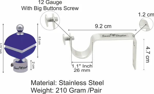 (Pack_of_2)_Curtain_Bracket_Diamond_Stainless_Steel_and_Aluminium_Alloys_Blue_Silver
