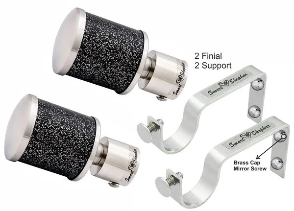 (Pack_of_2)_Curtain_bracket_Glitter_Star_Stainless_Steel_and_Aluminium_Alloys_Black_Silver