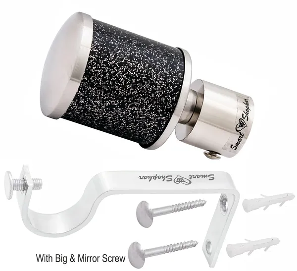 (Pack_of_2)_Curtain_bracket_Glitter_Star_Stainless_Steel_and_Aluminium_Alloys_Black_Silver