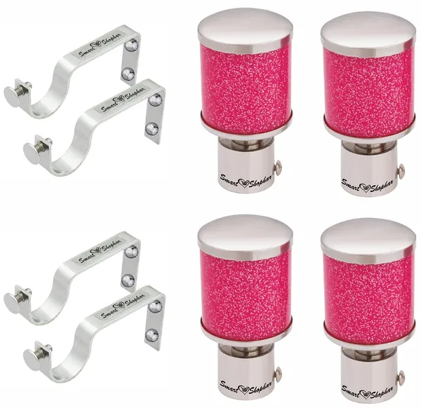 (Pack_of_2)_Curtain_bracket_Glitter_Star_Stainless_Steel_and_Aluminium_Alloys_Pink_Silver