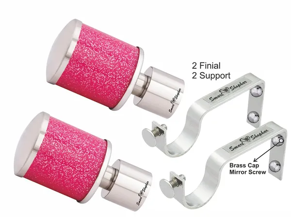 (Pack_of_2)_Curtain_bracket_Glitter_Star_Stainless_Steel_and_Aluminium_Alloys_Pink_Silver