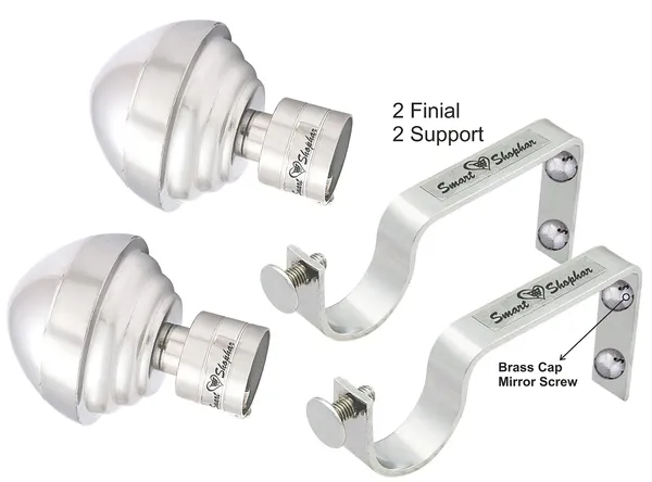 (Pack_of_2)_Curtain_Bracket_Heart_Stainless_steel_Silver