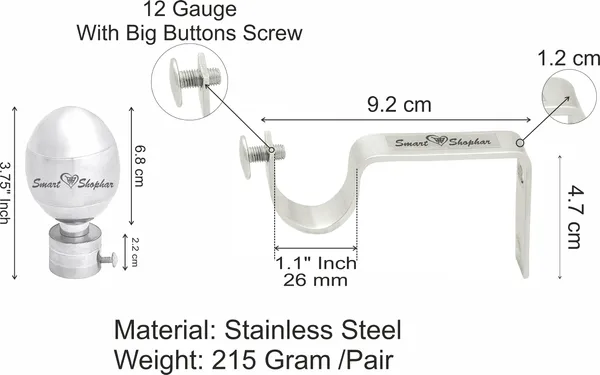 (Pack_of_2)_Curtain_Bracket_Lumia_Stainless_steel_Silver