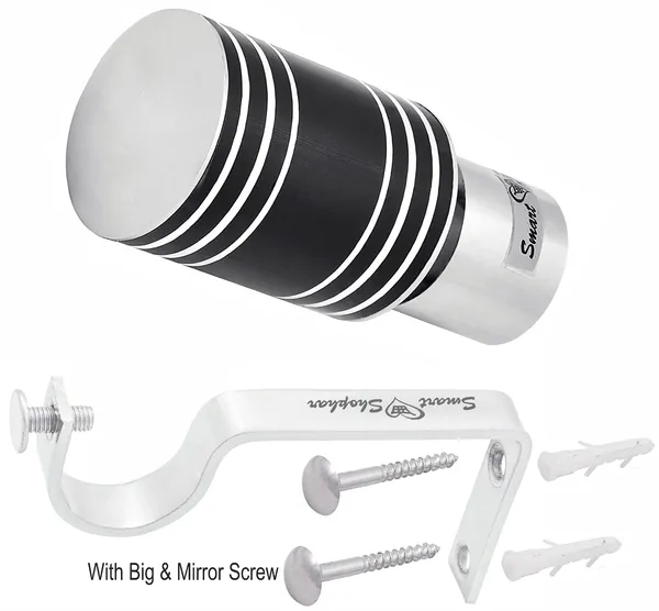 (Pack_of_2)_Curtain_Bracket_Livon_Stainless_steel_and_Aluminium_Alloys_Black_Silver