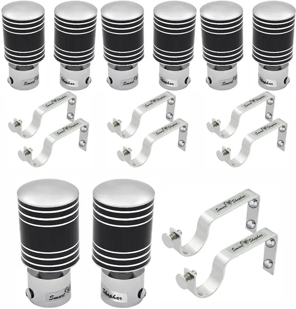 (Pack_of_4)_Curtain_Bracket_Livon_Stainless_steel_and_Aluminium_Alloys_Black_Silver
