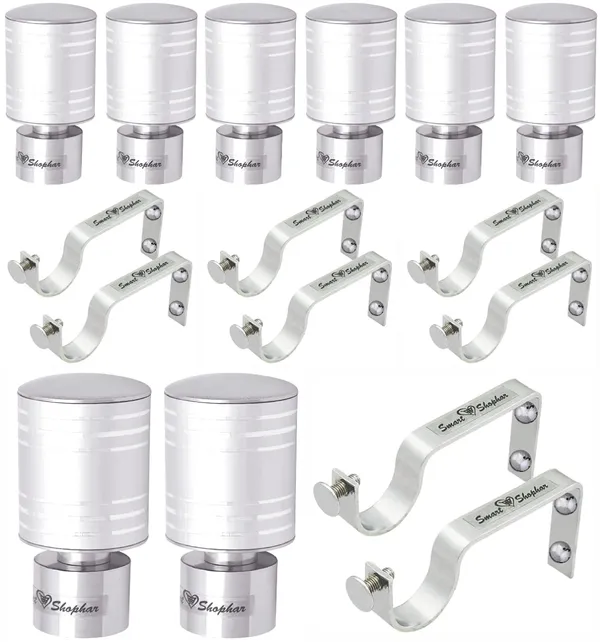 (Pack_of_4)_Curtain_Bracket_Livon_Stainless_steel_and_Aluminium_Alloys_White_Silver