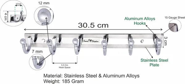 (Pack_of_4)_Wall_Hook_Ego_Stainless_steel_and_Aluminium_Alloys_Silver