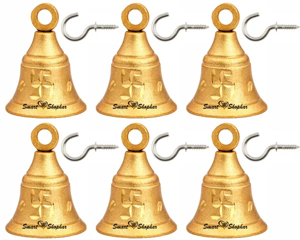 (Pack_of_6)_Decorative_Bell_Jingle_Zinc_Gold
