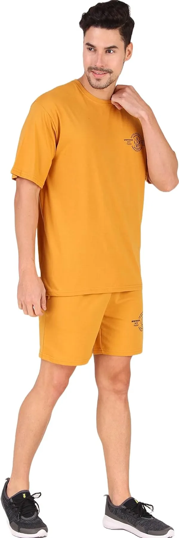 Mustard__Cotton_Blend_&_Shorts_-_Terry_Co-Ord_Set