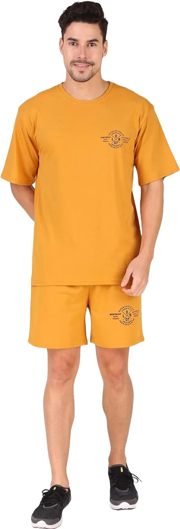 Mustard__Cotton_Blend_&_Shorts_-_Terry_Co-Ord_Set
