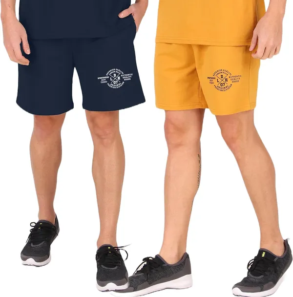 Mustard,_Dark_Blue_Terry_Shorts