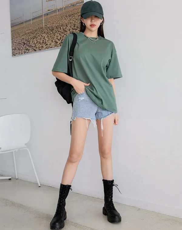 Green_Cotton_Blend_T-Shirt