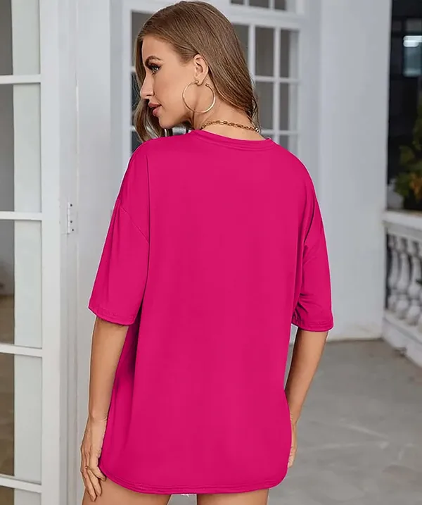 Magenta_Cotton_Blend_T-Shirt