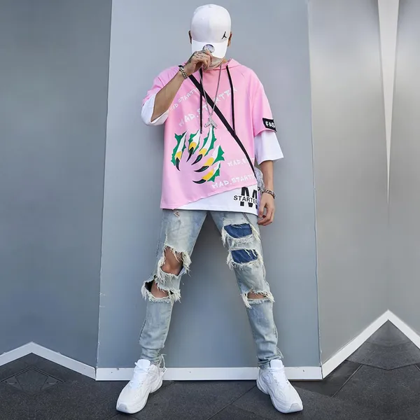 Pink_Cotton_Blend_T-Shirt