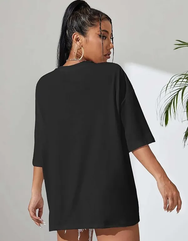 London_Hills_Cotton_Blend_Half_Sleeve_Women_Oversized_T-Shirts_Multicolor_Pack_of_3_Black