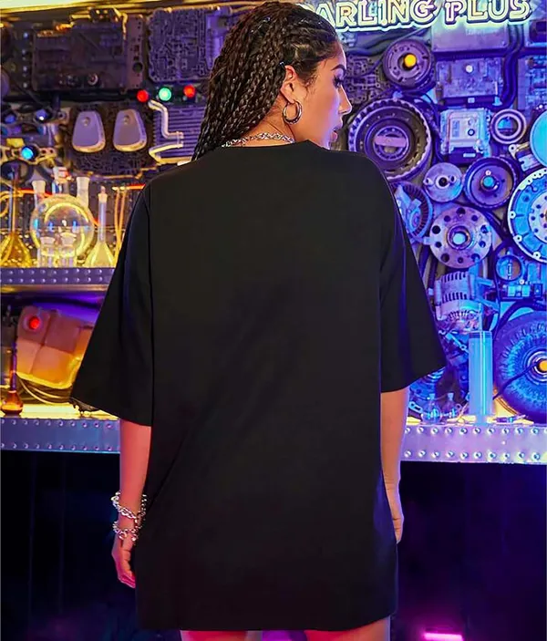 London_Hills_Cotton_Blend_Half_Sleeve_Women_Oversized_T-Shirts_Multicolor_Pack_of_3_Black