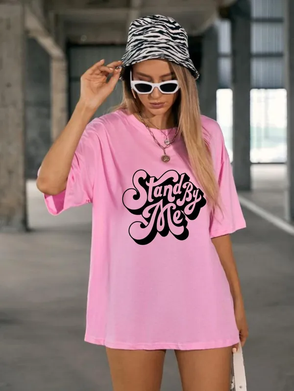 London_Hills_Cotton_Blend_Half_Sleeve_Women_Oversized_T-Shirts_Multicolor_Pack_of_3_Black,_Pink