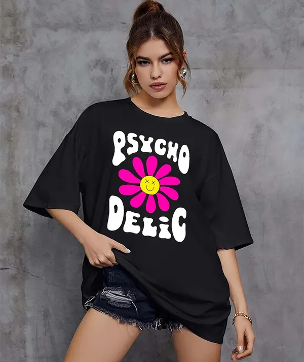 London_Hills_Cotton_Blend_Half_Sleeve_Women_Oversized_T-Shirts_Multicolor_Pack_of_3_Dark_Grey,_Black,_Pink