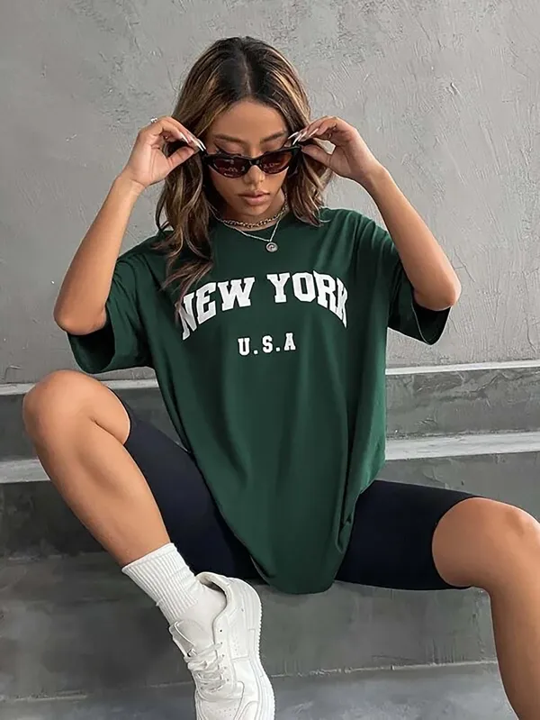London_Hills_Cotton_Blend_Half_Sleeve_Women_Oversized_T-Shirts_Multicolor_Pack_of_3_Light_Green,_Dark_Green,_Pink