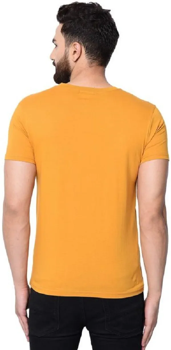 Yellow_Cotton_Blend_Round_Neck_Short_Sleeve_t-shirt_for_Men