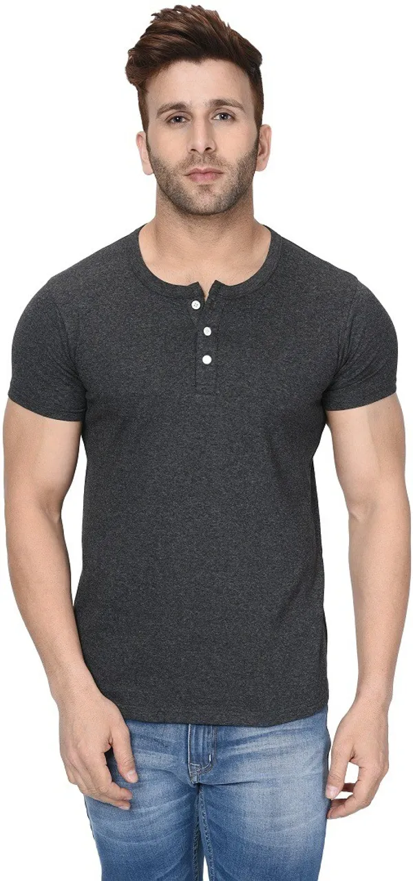 Grey_Cotton_Blend_Henley_Neck_Short_Sleeve_t-shirt_for_Men