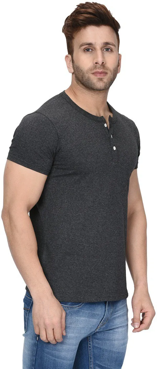 Grey_Cotton_Blend_Henley_Neck_Short_Sleeve_t-shirt_for_Men