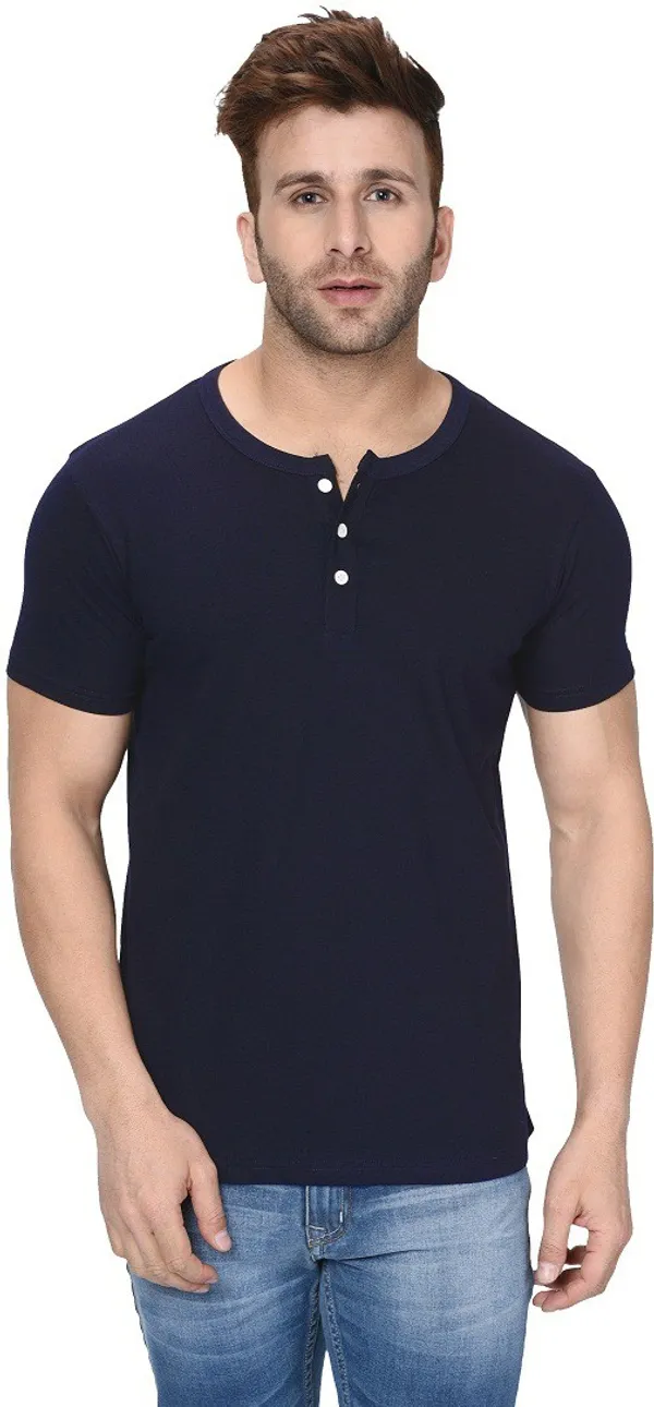 Dark_Blue_Cotton_Blend_Henley_Neck_Short_Sleeve_t-shirt_for_Men