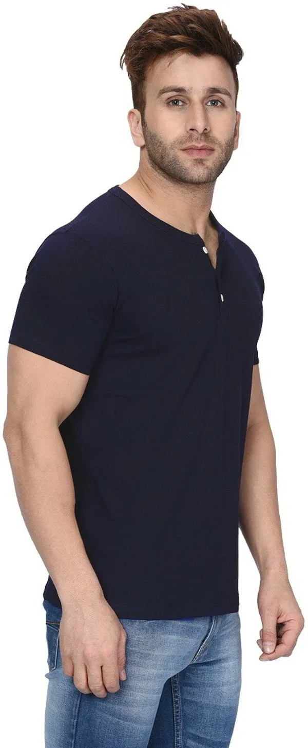 Dark_Blue_Cotton_Blend_Henley_Neck_Short_Sleeve_t-shirt_for_Men
