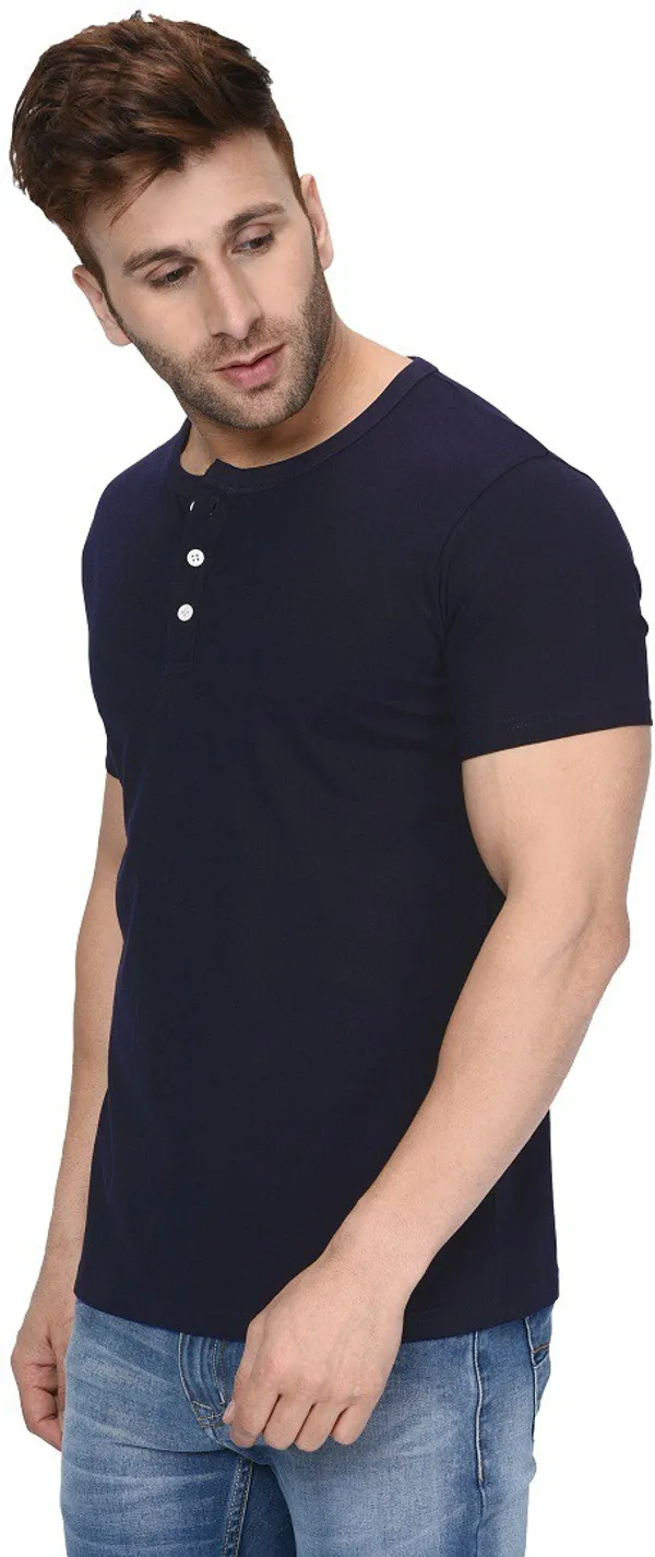 Dark_Blue_Cotton_Blend_Henley_Neck_Short_Sleeve_t-shirt_for_Men