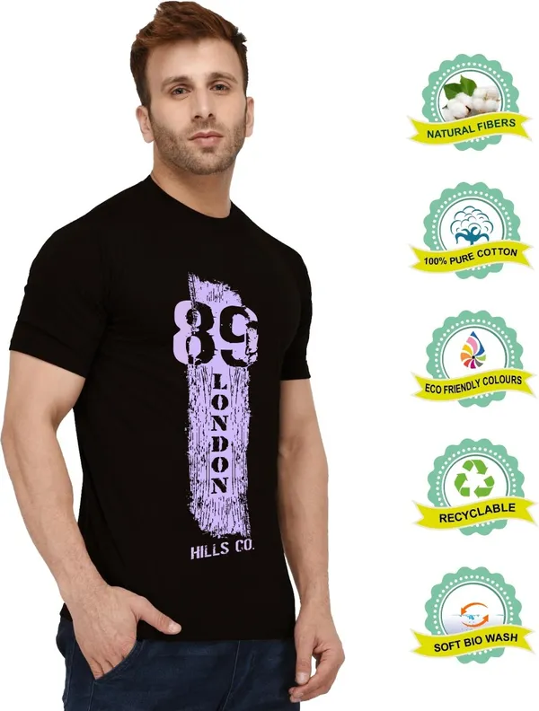 Black_Cotton_Blend_Round_Neck_Half_Sleeve_t-shirt_for_Men