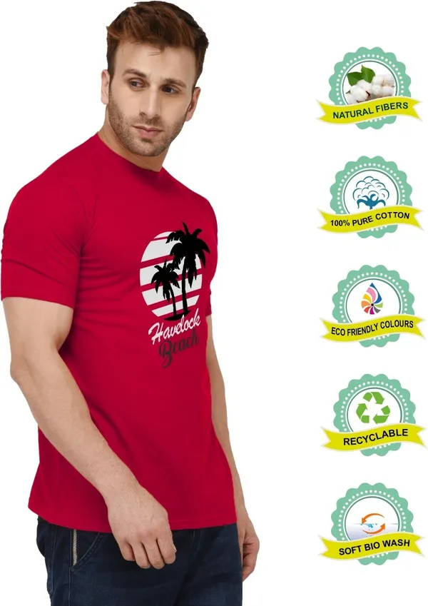 Red_Cotton_Blend_Round_Neck_Half_Sleeve_t-shirt_for_Men