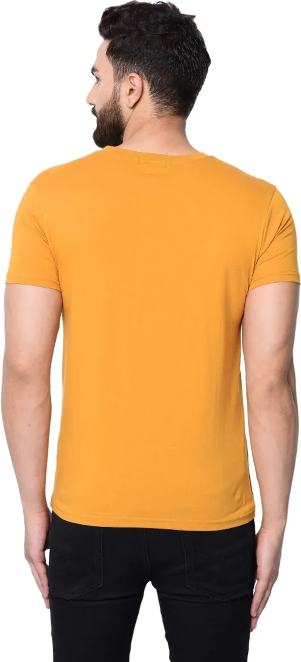 Yellow_Cotton_Blend_Round_Neck_Half_Sleeve_t-shirt_for_Men