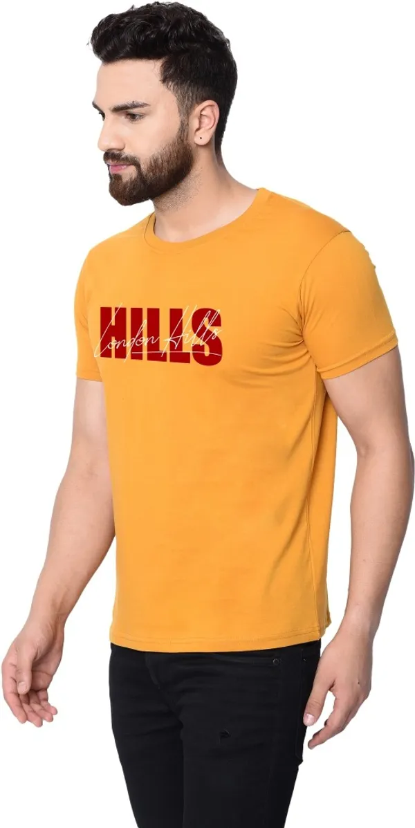 Yellow_Cotton_Blend_Round_Neck_Half_Sleeve_t-shirt_for_Men