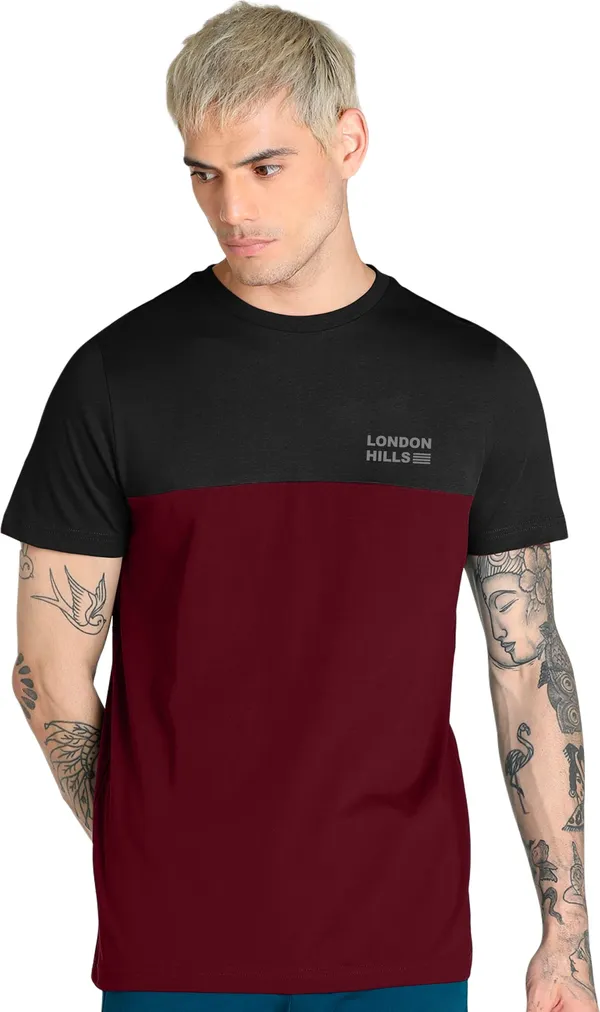 Multicolor_Cotton_Blend_Round_Neck_Half_Sleeve_t-shirt_for_Men