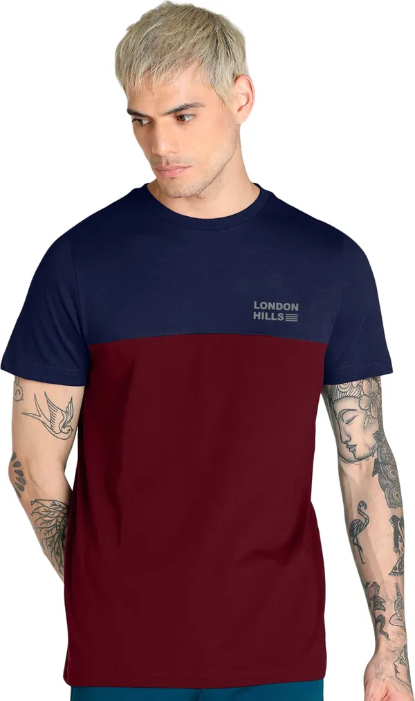 Multicolor_Cotton_Blend_Round_Neck_Half_Sleeve_t-shirt_for_Men