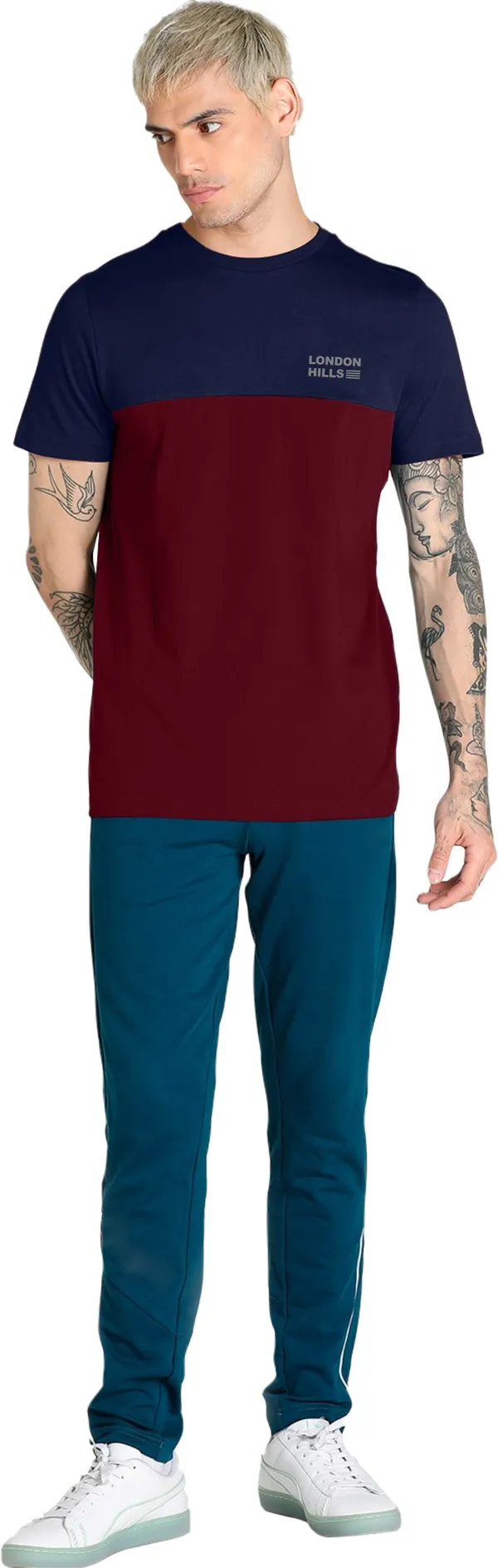 Multicolor_Cotton_Blend_Round_Neck_Half_Sleeve_t-shirt_for_Men