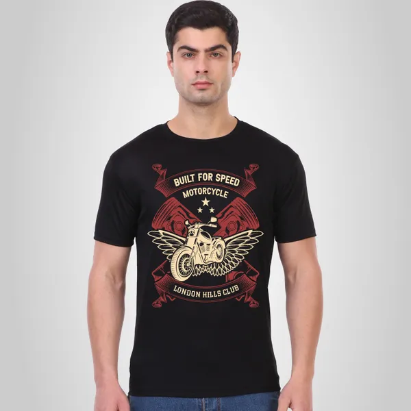 Black_Cotton_Blend_Round_Neck_Half_Sleeve_t-shirt_for_Men