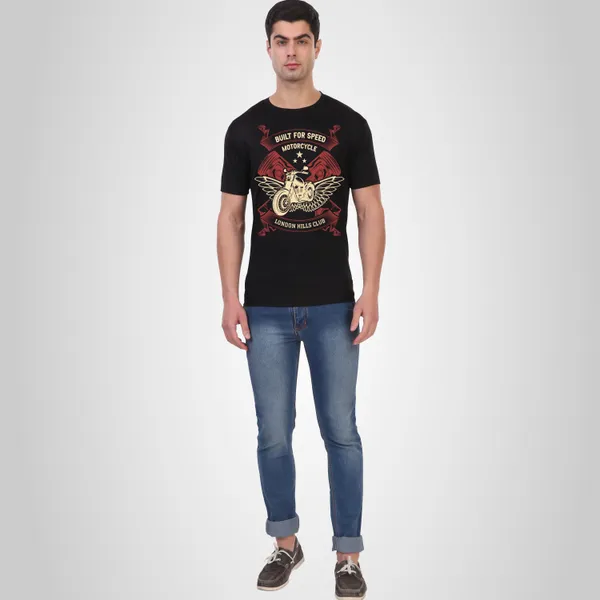 Black_Cotton_Blend_Round_Neck_Half_Sleeve_t-shirt_for_Men
