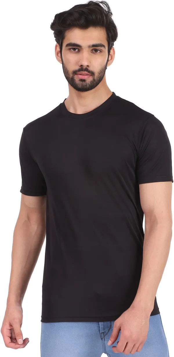 Black_Polyester_Round_Neck_Half_Sleeve_t-shirt_for_Men