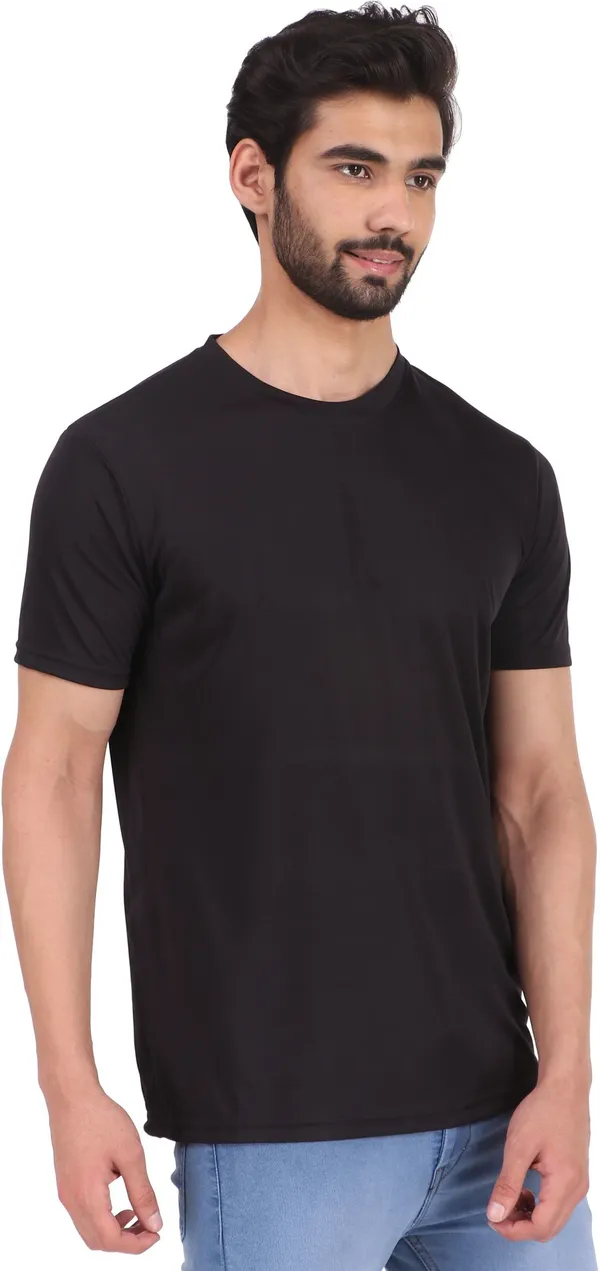 Black_Polyester_Round_Neck_Half_Sleeve_t-shirt_for_Men