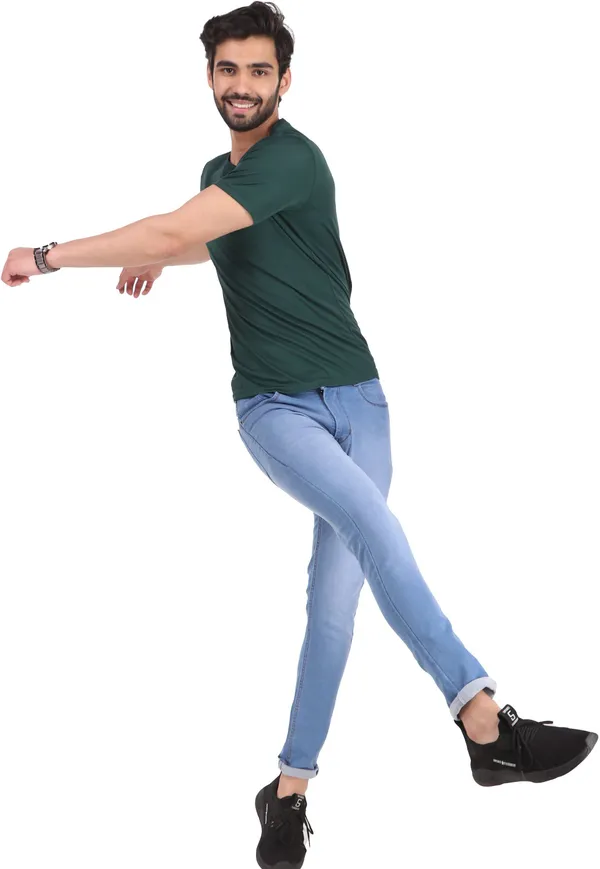 Green_Polyester_Round_Neck_Half_Sleeve_t-shirt_for_Men