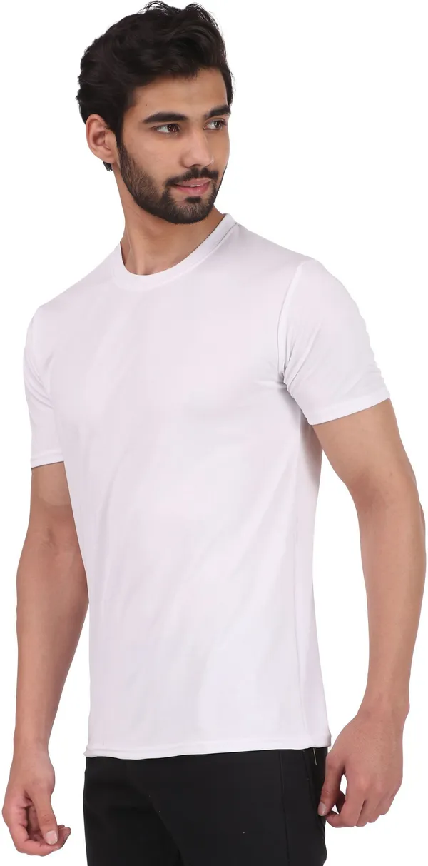 White_Polyester_Round_Neck_Half_Sleeve_t-shirt_for_Men