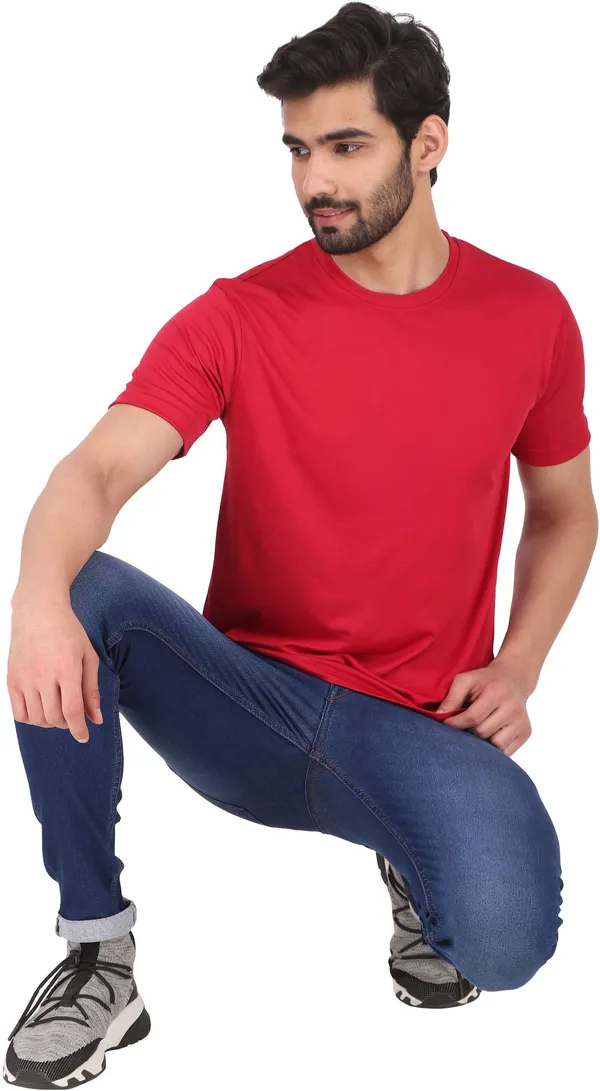 Maroon_Polyester_Round_Neck_Half_Sleeve_t-shirt_for_Men