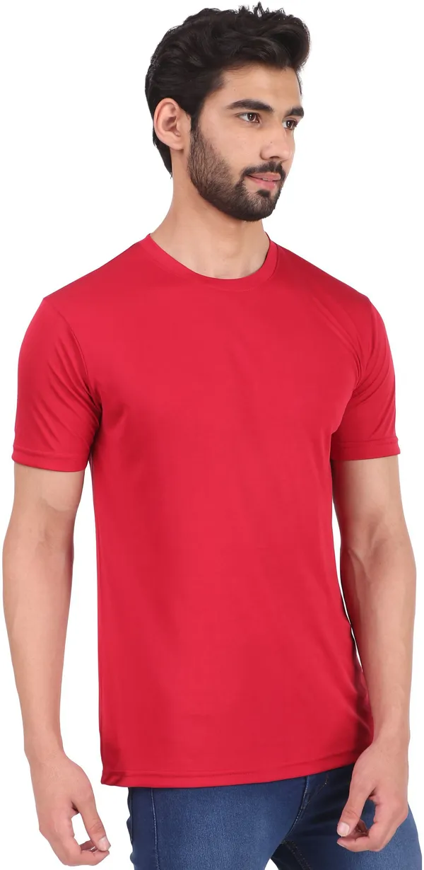 Maroon_Polyester_Round_Neck_Half_Sleeve_t-shirt_for_Men