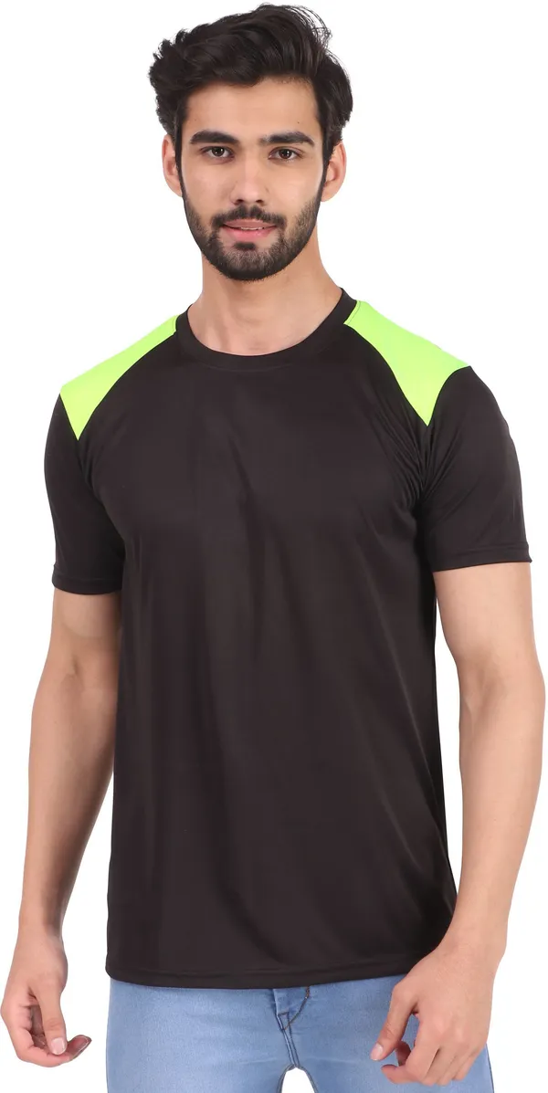Black_Polyester_Round_Neck_Half_Sleeve_t-shirt_for_Men