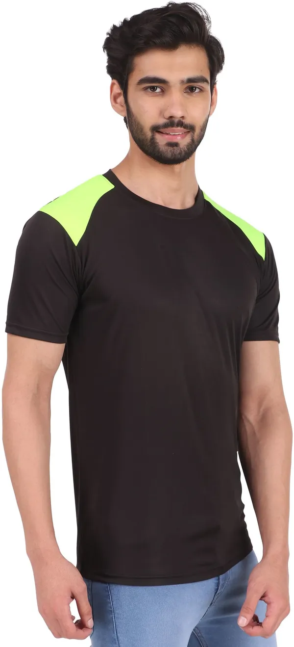 Black_Polyester_Round_Neck_Half_Sleeve_t-shirt_for_Men